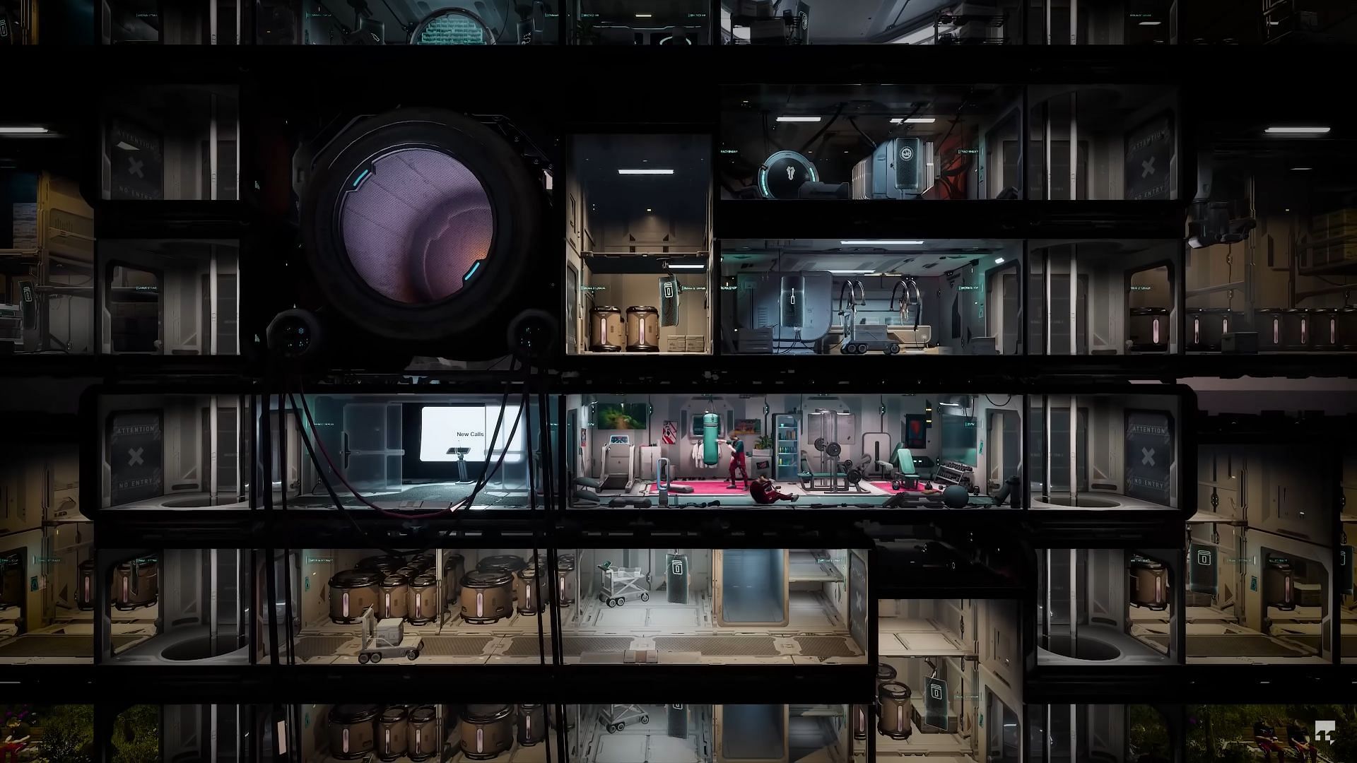 Place Medium Storage modules at the top or bottom levels — they’re wide but don’t use up vertical space (Image via 11 bit studios)